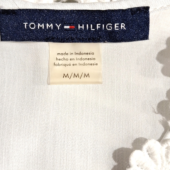 Tommy Hilfiger Sleeveless Blouse Textured Satin Stripes - Picture 9 of 11